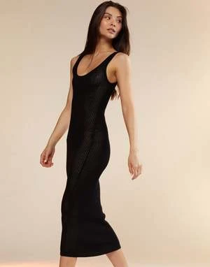 CYNTHIA ROWLEYZia Crochet Knit Dress - Black - Image 5