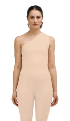 HauslabelONE SHOULDER ASYMMETRICAL TOP - CAMEL