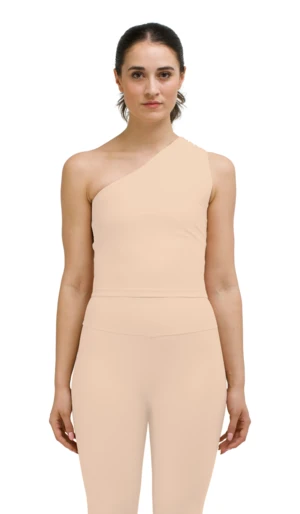 HauslabelONE SHOULDER ASYMMETRICAL TOP - CAMEL