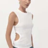 St. AgniOrganic Cotton Cut Out Tank - White